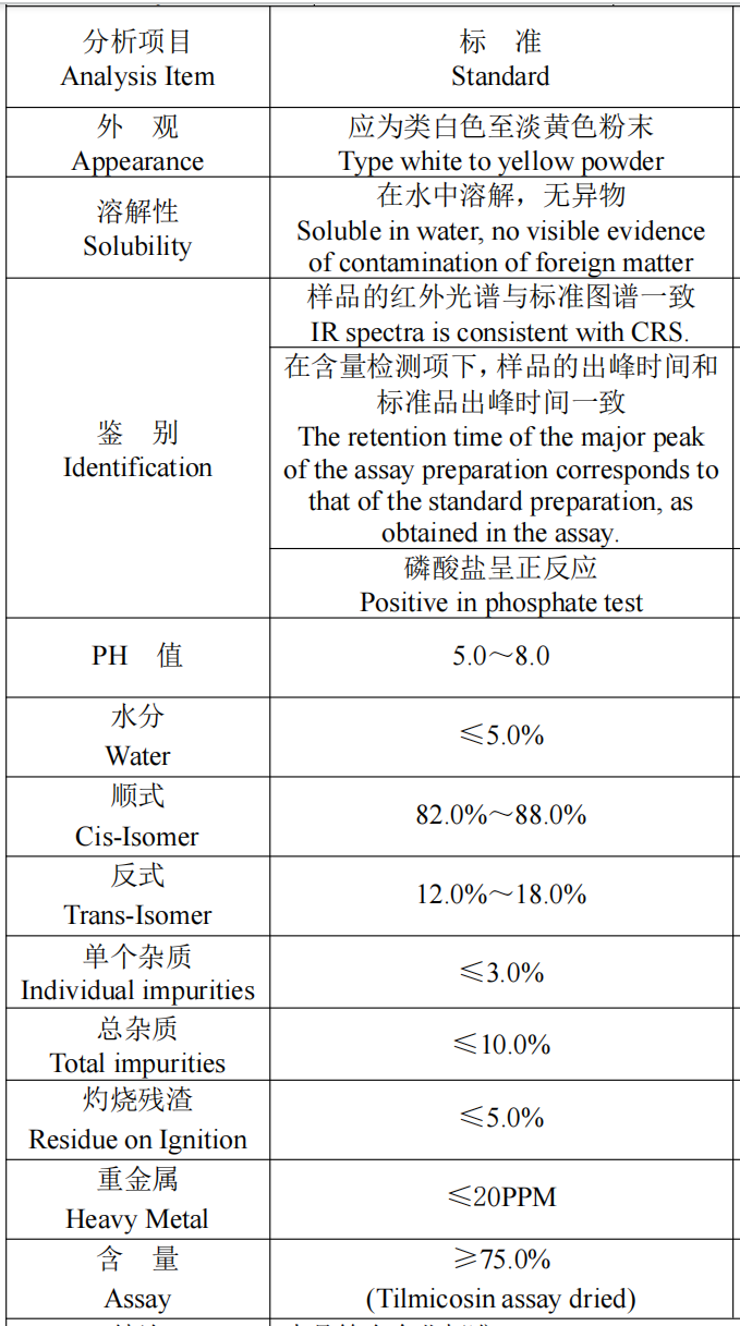 图片-specification of tilmicosin phosphate